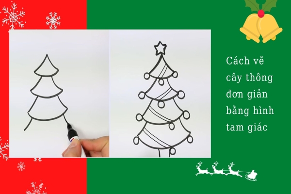 10+ cách vẽ cây thông Noel cực đơn giản mẹ có thể hướng dẫn cho bé | Talent  community