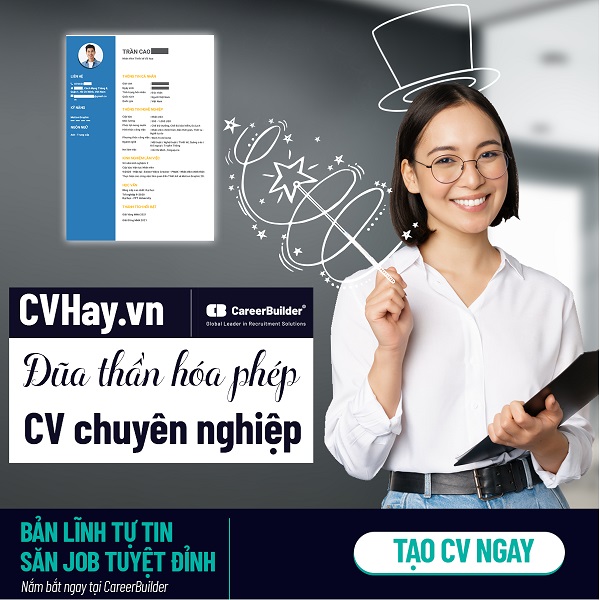 Hướng dẫn cách tự tạo CV bằng CVHay hoàn toàn miễn phí (Nguồn: CareerBuilder)
